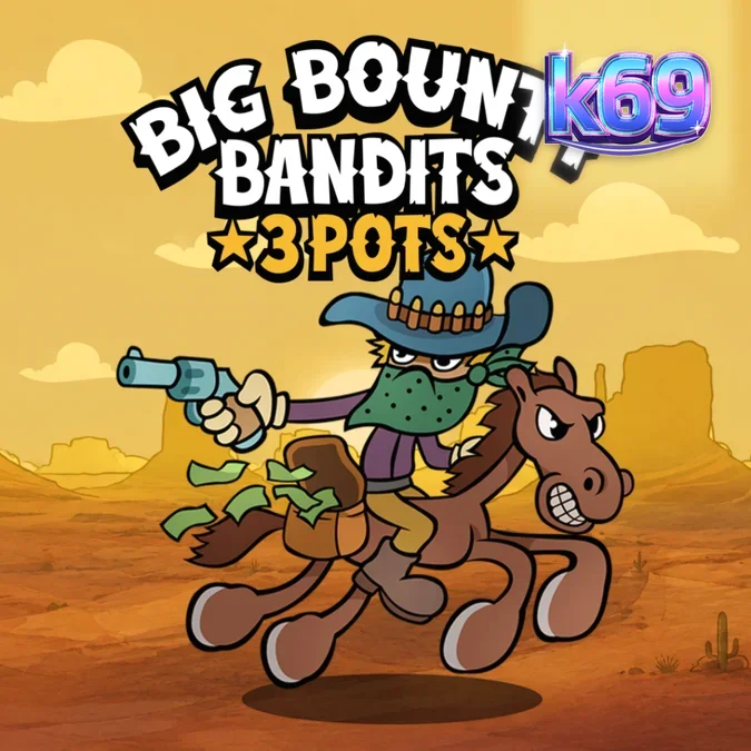 Visual vibrante e estilo cartoon de Big Bounty Bandits 3 Pots